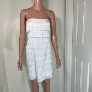 2 / $100 🤍 Jay Godfrey Fringe White Mini Dress